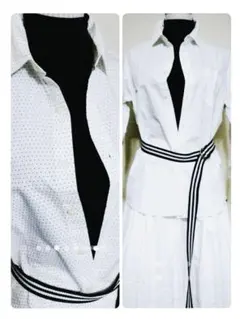 GU ジーユー ドットシャツ 水玉シャツ オーバーサイズシャツ メンズサイズ