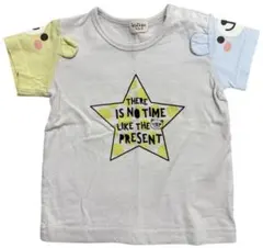 【kid's zoo】半袖Tシャツ 80cm 星柄 アニマル袖 イエロー＆ブルーのサムネイル