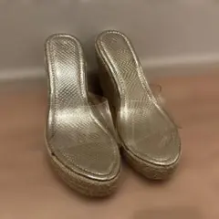 透明　ウェッジサンダル37(23.5〜24.0)