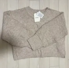 Wcloset リサイクル杢糸ケーブルプルオーバー　ショート丈　キナリ