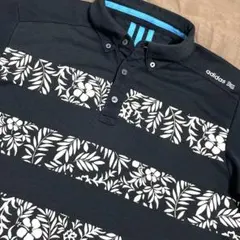 アディダスゴルフ　ドライストレッチ　ポロシャツ　サイズO 美品　速乾　ボタニカル