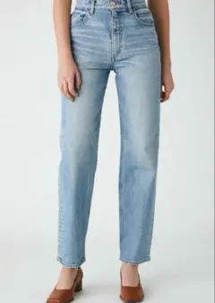 MOUSSYライトブルーストレートデニム ハイウエスト