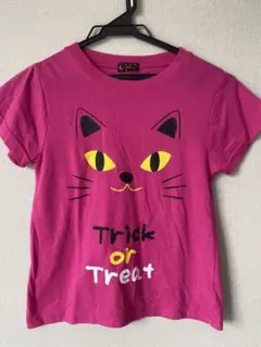 ハロウィン 猫 Tシャツ ピンク