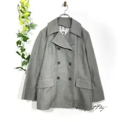 ミッシェルクラン ピーコート Pコート ジャケット グレー 灰色 44 XL ▼のサムネイル