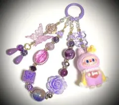 大人紫⭐︎キラキラ⭐︎ビーズストラップ⭐︎