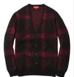 Supreme チェック柄 カーディガン ブラック レッドのサムネイル