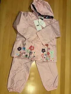 レインコート 花柄 ピンク セット　110