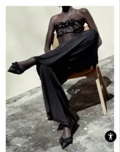 ZARA リボン付きハイヒールスリングバック