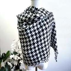 マフラー　厚手　大判マフラー　千鳥柄　マフラー　リバーシブル　ストール　大判