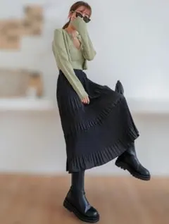 SHEIN DAZY XL プリーツスカート ブラック