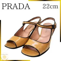 プラダ ミュール サンダル ヒール イエロー ぴんく バイカラー 22cm 冬