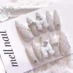 3985 ネイルチップ 量産型 ワンホン フレンチガーリー 韓国 地雷