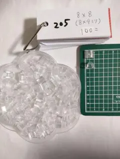 205★ヘアゴム.留め具.ボタン足.貼付【8×8ミリ】8×9㍉　100個