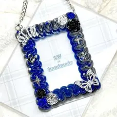 W983 ホイップデコ 硬質トレカケース 青 ダーク 薔薇 王冠 蝶 チェリー