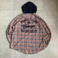 RODEO CROWNS チェックシャツパーカー バックロゴ グランジ Y2K