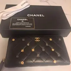 CHANEL ブラック 長財布 キルティング