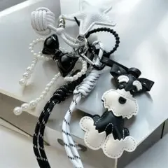 じゃらじゃらキーホルダー バッグチャーム シュナウザー 犬 パラコード