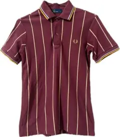 希少FRED PERRY ポロシャツ バーガンディ ストライプ S