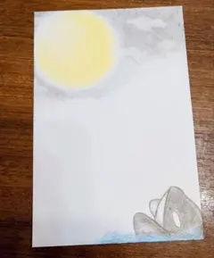 手描きイラスト シャチと月 ポストカード
