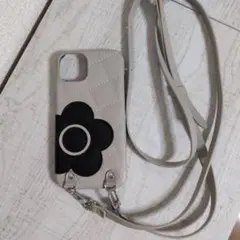 マリークヮント　iPhone用ハードケース フラワー柄 グレー