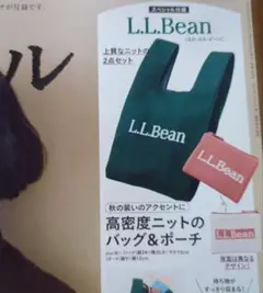 リンネル付録 LLBeanエルエルビーン ニット素材バッグ&ポーチ