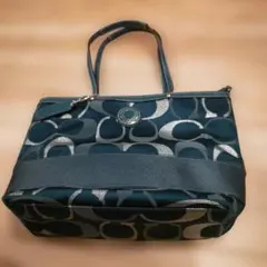ロゴ織物 トートバッグ入手困難品◇ COACH コーチ キャンバス チャーム
