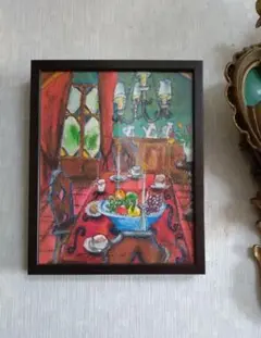 絵画　小野寺良剛　パステル画　青りんご　おのでらよしたけ　武蔵野美術大学　額縁 絵画 小野寺良剛 パステル画 青りんご おのでらよしたけ 武蔵野美術