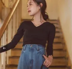 完売品【NOBLE×L’AUBE BLANC】ハートネックロングTシャツ