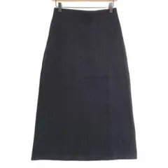 UNIQLO ユニクロ　ストレッチダブルフェイススリットスカート　黒　M