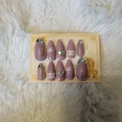 ネイルチップ ハンドメイド イニシャルK 紫 現品