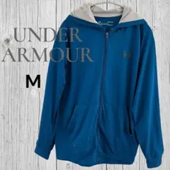 アンダーアーマーHEATGEAR 青　ブルー　M 薄手　上着　アウター　フード