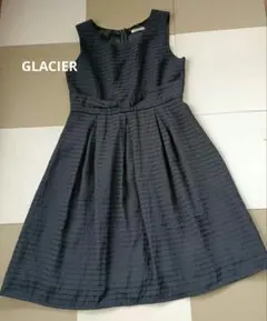 GLACIER（グラシア）　ノースリーワンピース　フレアー　ネイビー　サイズＬ