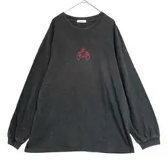 アドーンプレーン　クルーネック 長袖カットソー　ダークグレー　M