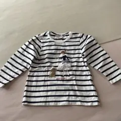 プティマイン　刺繍ロンT 90 ※刺繍部分少しヨレあり