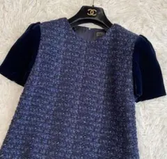 最終価格！定価12万円 最高級♡FOXEY ツイードベロア半袖ワンピース 38