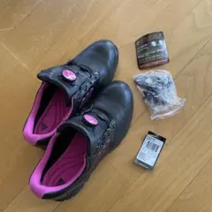 adidas ゴルフシューズ ブラック/ピンク