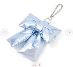 【即日発送】Francfranc バッグチャームエコバッグ リボン ブルーのサムネイル
