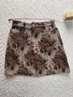 花柄刺繍 ミニスカート