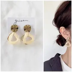 554 マットアイボリー ピアス　イヤリング　ハンドメイド