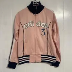 adidas アディダス　トラックジャケット　デカロゴ　ピンク　Ｍ
