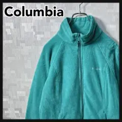 コロンビア フリースジャケット レディース M フルジップ 刺繍 グリーン系 緑