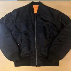 【美品】ALPHA MA-1 フライトジャケット 黒 オレンジ【XL】