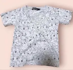 ポケモン キッズ 半袖 Tシャツ 総柄 ピカチュウ グレー 110cm 男の子