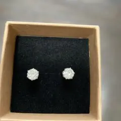 クリスタル 六角形 スタッドピアス