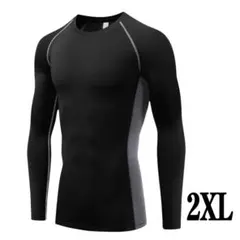スポーツインナー メンズ 長袖 丸首 夏用インナー アンダーシャツ　2XL