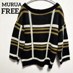 MURUA ムルーア スクエアブロックニット チェック柄 フリーサイズ