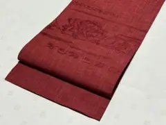未使用品　和服帯　正絹　花模様　(紬)名古屋帯　早い者勝ち