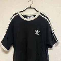 adidas 半袖Tシャツ 黒 ストライプ