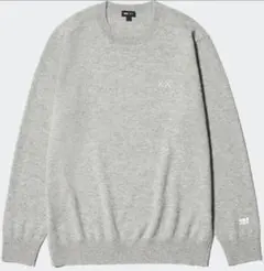 UNIQLO ユニクロ KAWS カウズ グレー カシミアクルーネックセーターМ