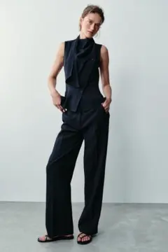 ZARA ザラ　ミックスリネンパンツトップスセット ZARA ザラ ミックスリネンパンツトップスセット - メルカリ